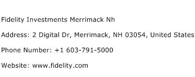 Fidelity Investments Merrimack Nh Address Contact Number