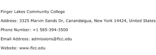 Finger Lakes Community College Address Contact Number