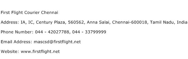 First Flight Courier Chennai Address Contact Number