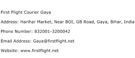 First Flight Courier Gaya Address Contact Number
