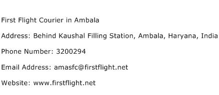 First Flight Courier in Ambala Address Contact Number