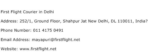 First Flight Courier in Delhi Address Contact Number