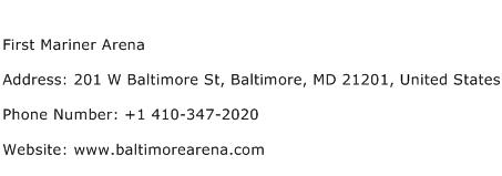First Mariner Arena Address Contact Number