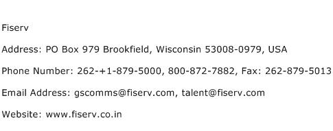 Fiserv Address Contact Number