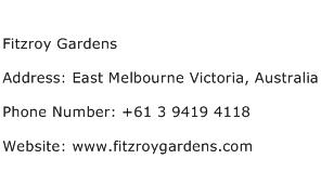 Fitzroy Gardens Address Contact Number