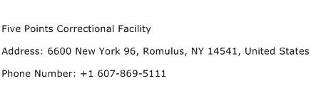 Five Points Correctional Facility Address Contact Number