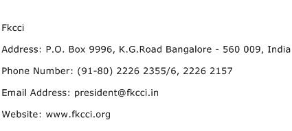 Fkcci Address Contact Number