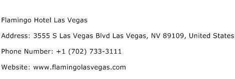 Flamingo Hotel Las Vegas Address Contact Number