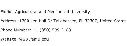 Florida Agricultural and Mechanical University Address Contact Number