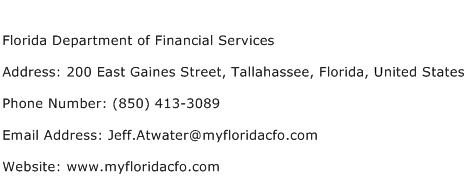 Florida Department of Financial Services Address Contact Number