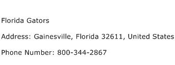 Florida Gators Address Contact Number