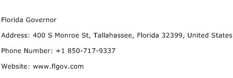 Florida Governor Address Contact Number