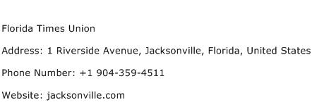 Florida Times Union Address Contact Number