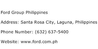 Ford Group Philippines Address Contact Number