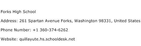 Forks High School Address Contact Number