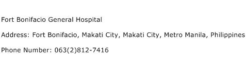Fort Bonifacio General Hospital Address Contact Number