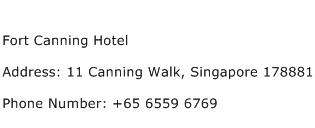 Fort Canning Hotel Address Contact Number