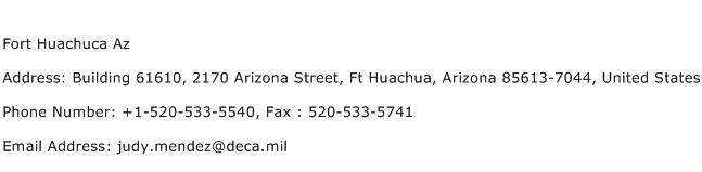 Fort Huachuca Az Address Contact Number