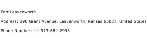 Fort Leavenworth Address Contact Number