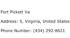 Fort Pickett Va Address Contact Number