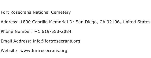 Fort Rosecrans National Cemetery Address Contact Number
