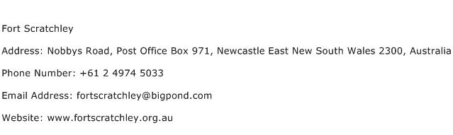 Fort Scratchley Address Contact Number