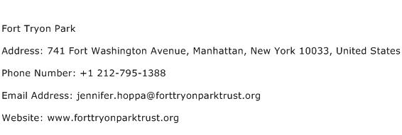 Fort Tryon Park Address Contact Number