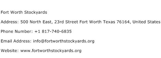 Fort Worth Stockyards Address Contact Number