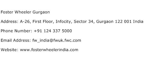 Foster Wheeler Gurgaon Address Contact Number
