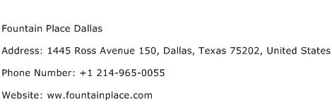 Fountain Place Dallas Address Contact Number