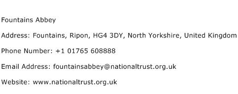 Fountains Abbey Address Contact Number