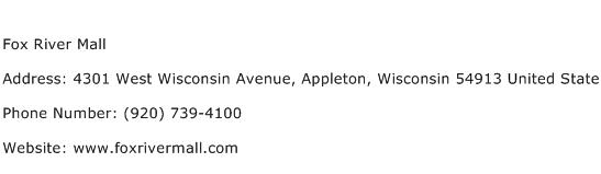 Fox River Mall Address Contact Number