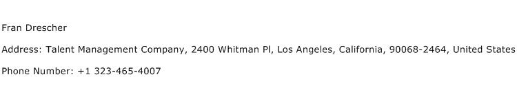 Fran Drescher Address Contact Number