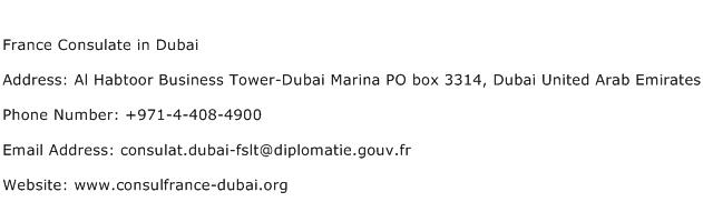 France Consulate in Dubai Address Contact Number