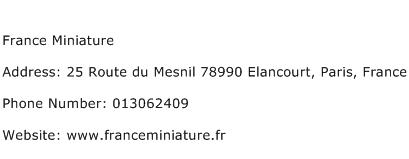 France Miniature Address Contact Number