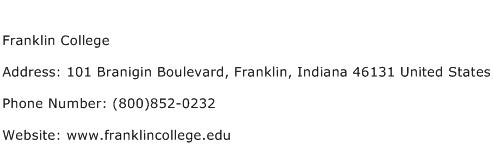 Franklin College Address Contact Number
