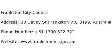 Frankston City Council Address Contact Number