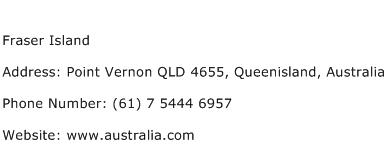 Fraser Island Address Contact Number