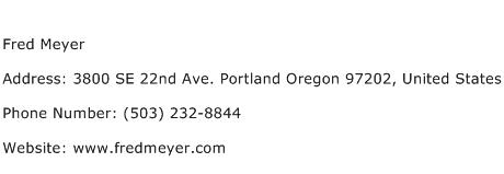 Fred Meyer Address Contact Number