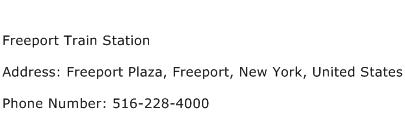 Freeport Train Station Address Contact Number