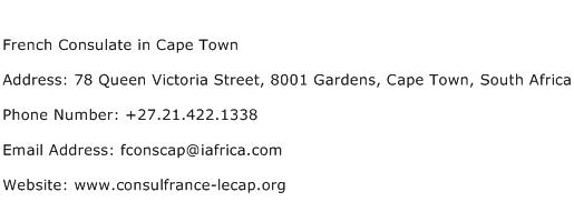 French Consulate in Cape Town Address Contact Number