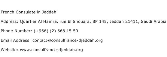 French Consulate in Jeddah Address Contact Number