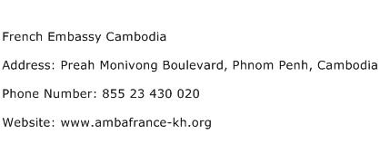 French Embassy Cambodia Address Contact Number