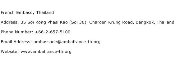 French Embassy Thailand Address Contact Number