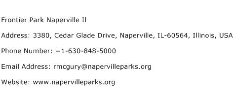 Frontier Park Naperville Il Address Contact Number