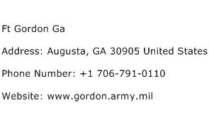Ft Gordon Ga Address Contact Number