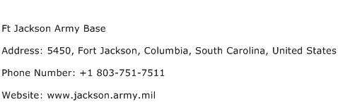 Ft Jackson Army Base Address Contact Number