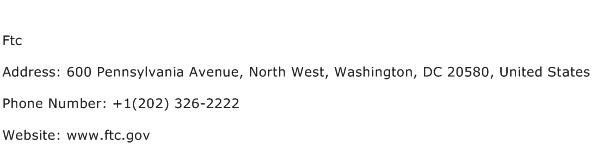 Ftc Address Contact Number