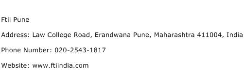 Ftii Pune Address Contact Number