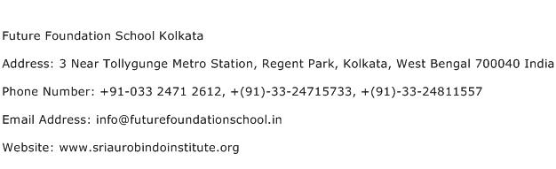 Future Foundation School Kolkata Address Contact Number